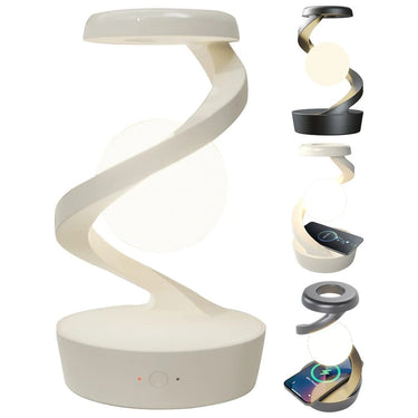 Levitating Globe Desk Lamp with Wireless Charging – High-Tech Office Lighting